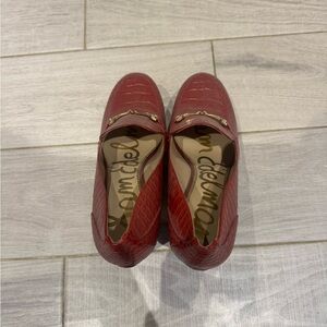 Sam Edelman Red Crocodile Pattern Heels